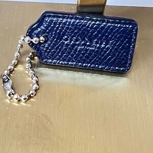 Coach Navy Blue Leather Hangtag